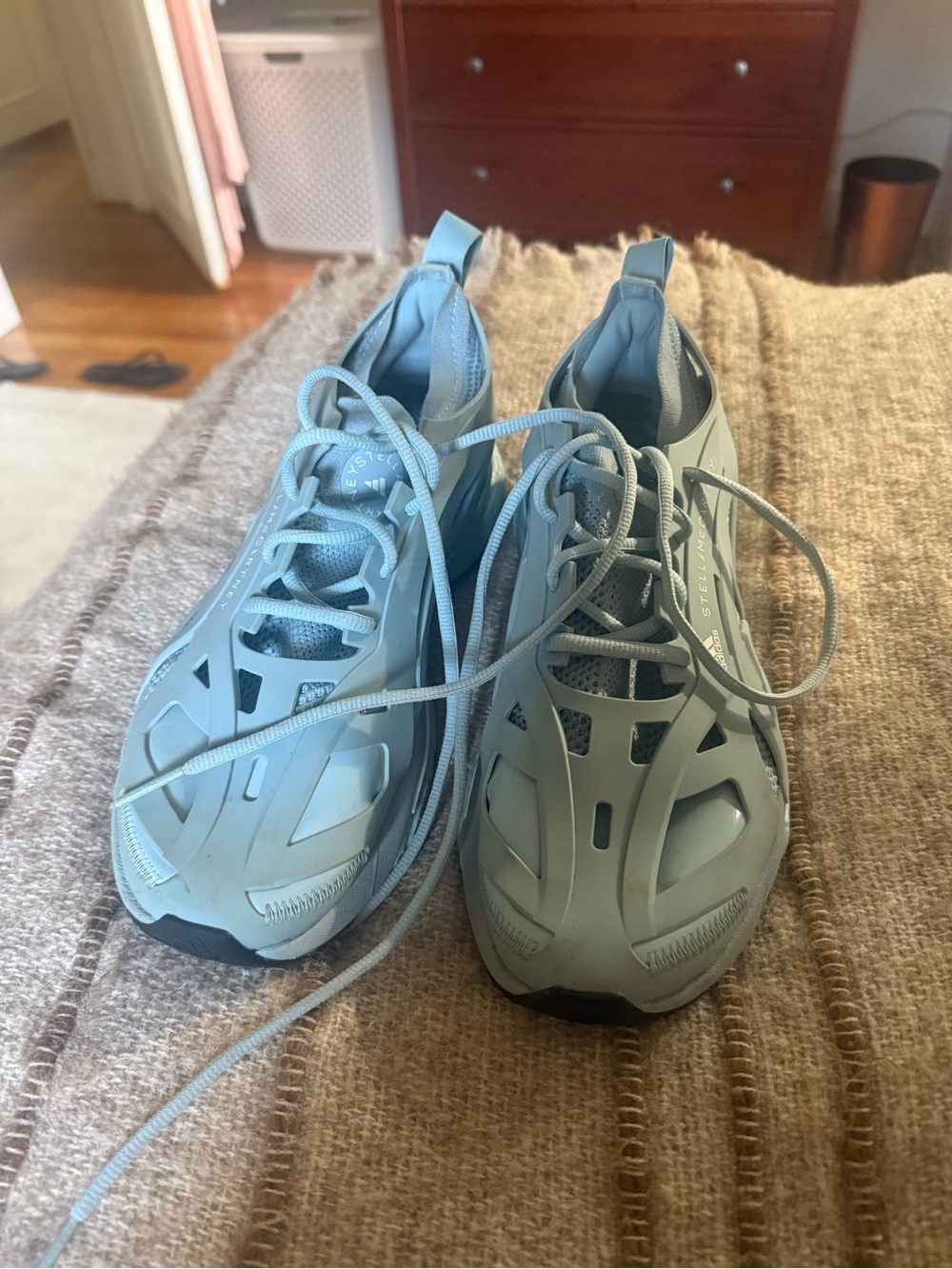 Adidas by Stella McCartney Women’s Pale Blue Lace-Up Sneakers